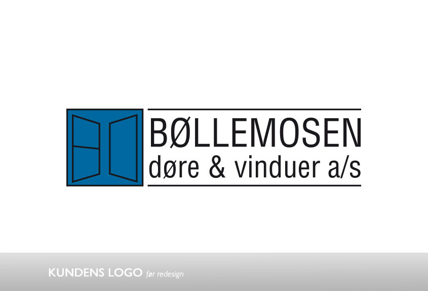 Bøllemosens logo før redesign - produktionsvirksomhed med speciale i døre og vinduer
